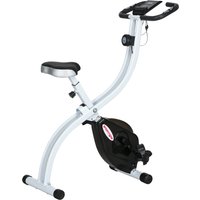SPORTNOW Klappbarer magnetischer Heimtrainer mit 8 Widerstandsstufen und LCD-Monitor, verstellbarer Sitz, Tablet-Halter, Rollen, Pulssensor, aus Stahl, Schwarz 