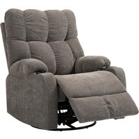 HOMCOM Relaxsessel mit Fußstütze, Loungesessel modern, drehbar, bis 150 kg, Stahlrahmen, 88x96x108cm, Hellbraun Aosom – Ansicht 1