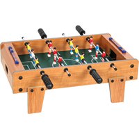 SPORTNOW Mini-Kicker Tischfußball mit Punktezählern und 2 Bällen - Kompaktes Fußballspiel für Kinder und Erwachsene mit Edelstahlstangen - 50,6x50,5x18cm, Natur – Ansicht 1