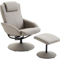HOMCOM Relaxsessel Fernsehsessel 360° drehbar mit Fußstütze in Grau, L78 × B71 × H101 cm, bequemer Armsessel für Wohnzimmer Aosom.de – Ansicht 1