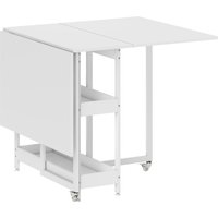 HOMCOM Esstisch Klappbar Küchentisch für 2-4 Personen mit 2 Offenen Ablagen, Mobiler Esszimmertisch Klapptisch für Kleine Räume, Esszimmer, Küche 133,4 x 80 x 7