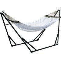 Outsunny Hängemattengestell mit Hängematte und Tragetasche, stabiler Stahl, bis 120 kg belastbar, ideal für Garten & Balkon Aosom.de – Ansicht 1