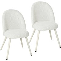 HOMCOM 2er-Set Esszimmerstühle aus Samt, moderne Küchestühle mit gesteppter Rückenlehne, dick gepolstert, Stahlbeine, gepolsterter Stuhl für Küche, Schlafzimmer – Ansicht 1