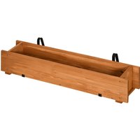 Outsunny Rechteckiger Holz Blumenkasten Pflanzkasten zum Aufhängen mit 2 Haken - 91 x 18 x 16,5 cm braun Aosom – Ansicht 1