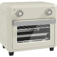 HOMCOM Minibackofen mit Umluft 10L 2 in 1 Mini Ofen mit Ofenrost, Backblech und Krümelblech, 80 °C-230 °C Heißluftfritteuse mit Touch-Screen, Timer, Innenbeleuc – Ansicht 1