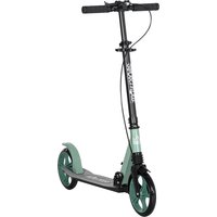 HOMCOM Tretroller für Erwachsene +14 Jahre mit verstellbarem Lenker großen 20 cm Rädern Stoßdämpfer und Doppelbremse Aluminium - Grün Aosom – Ansicht 1