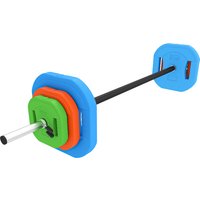 SPORTNOW Hantelset 20 kg, verstellbares Hantelset mit 140 cm Stahlstange, 6 Scheiben (2x5kg, 2x2,5kg, 2x1,5kg), 2 Clips, Hantelset für Krafttraining zu Hause un – Ansicht 1