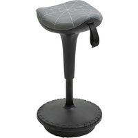 Vinsetto Bürohocker mit Schwenkfunktion, ergonomischer Hocker, höhenverstellbar 65,5-83,5 cm Arbeitshocker Sitzhocker groß Sockel, 120° neigbar Stehhocker, Anti – Ansicht 1