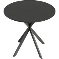 HOMCOM Runder Esstisch Ø80cm Esszimmertisch im Industriestil mit Stahlbeinen, Küchentisch für Esszimmer, Küche, Homeoffice, Schwarz Aosom – Ansicht 1