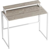 HOMCOM Klapp-Schreibtisch für Computer, Schreibtisch mit Bildschirmhalter, Stahlgestell, Computertisch für Schlafzimmer, Arbeitszimmer, kleine Räume, 100 x 48 x – Ansicht 1