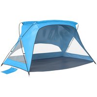 Outsunny Strandzelt für 2-3 Personen tragbares Wurfzelt mit Tür Fenster Sandsäcken Tragetasche, UV30+Strand Zelt Windschutz Sonnenschutz für Strand, Camping, Pi – Ansicht 1