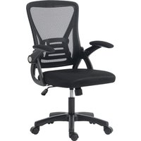 HOMCOM Bürostuhl Ergonomischer Schreibtischstuhl mit Hochklappbaren Armlehnen, Höhenverstellbarer Drehstuhl mit Lendenwirbelstütze, Netzbespannung, Computerstuh – Ansicht 1