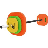 SPORTNOW Hantelstange 20 kg, verstellbares Gewichtset mit 140 cm Stahlstange, 6 Scheiben (2x5 kg, 2x2,5 kg, 2x1,5 kg), 2 Clips, Hantelset für Krafttraining zu H – Ansicht 1