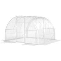Outsunny Garten Tunnelgewächshaus 3 x 3 x 2 m 9 m² mit Tür mit Scharnieren und 150 g/m² PE-Folie für Gemüse Pflanzen Blumen Aosom