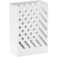 HOMCOM Schirmständer Regenschirmständer mit 4 Haken und Wasserauffangschale Regenschirmhalter für Gehstöcke & Regenschirme Stahl 28 x 14 x 41 cm Weiß Aosom – Ansicht 1