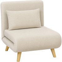 HOMCOM 3 in 1 Schlafsessel Klappbar Schlafsofa mit Bettfunktion Verstellbarer Rückenlehne Kissen Gästebett in Samtoptik Relaxsessel Klappsessel für Wohnzimmer S – Ansicht 1