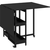 HOMCOM Esstisch Klappbar Küchentisch für 2-4 Personen mit 2 Offenen Ablagen, Esszimmertisch Klapptisch mit Rollen für Kleine Räume, Esszimmer, Küche 133.4 x 80  – Ansicht 1