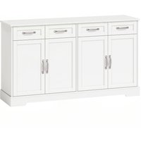 HOMCOM Küchen-Sideboard mit 4 Schubladen, 4 Türen, höhenverstellbaren Regalen - Shaker-Design mit Anti-Kipp-Vorrichtung - Sideboard für Esszimmer, Wohnzimmer, 1 – Ansicht 1
