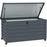 Outsunny Gartenbox Metall 311 Liter Auflagenbox mit Griffen Rollen Schloss Wasserdicht Abschließbar Gartentruhe Outdoor Kissenbox wetterfest Aufbewahrungsbox fü – Ansicht 1