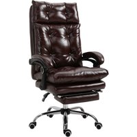 Vinsetto Bürostuhl, ergonomischer Bürostuhl mit höhenverstellbarer Sitzhöhe, neigbarer Rückenlehne und ausziehbarer, 360° drehbarer Fußstütze, Kunstleder, für S – Ansicht 1