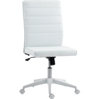 HOMCOM Bürostuhl aus PU-Leder mit Wippfunktion, höhenverstellbar 97-107 cm, drehbarer Schreibtischstuhl mit geschwungener Rückenlehne und gepolsterter Sitzfläch – Ansicht 1