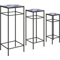 Outsunny 3er-Set Pflanzenständer, 71 cm hoch Blumenständer für Innen, Pflanzenregal aus Metall, 3 verschieden große Blumenregal, Blumenhocker, Blumentopfständer – Ansicht 1
