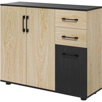 HOMCOM Aufbewahrungsschrank, Sideboard, Küchenschrank, 2 Schränke, verstellbares Regal, 2 Schubladen, zeitgenössischer Stil, für Wohnzimmer, Küche, Esszimmer, 9 – Ansicht 1