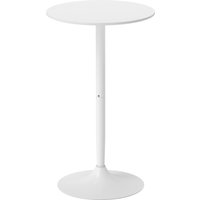 HOMCOM Bartisch Stehtisch runder Küchentisch Ø60 cm für Wohnzimmer Esszimmer Stahl weiß höhenverstellbar Aosom.de – Ansicht 1