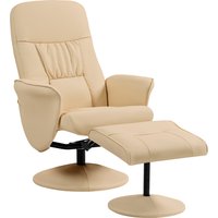 HOMCOM Relaxsessel mit Fußstütze, Relaxsessel mit Drehfunktion 360° und verstellbarer Rückenlehne, TV-Sessel für bis zu 120 kg belastbar, Kunstleder und Metall  – Ansicht 1