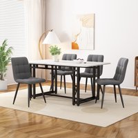 Esszimmertisch 120x70 cm MDF Tischplatte Schwarz Metallbeine Familiengebrauch Modern Design Rundes Esszimmermobiliar Wohnzimmer Aosom.de – Ansicht 1