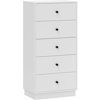 HOMCOM Kommode Sideboard mit 5 Schubladen Schrank aus Holzwerkstoff Aufbewahrungsschrank im Modern Stil Schubladenschrank Kommodenschrank für Wohnzimmer Schlafz – Ansicht 1