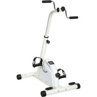 SPORTNOW Sitz-Fahrrad für Arme und Beine, Reha-Pedalgerät mit verstellbarer Höhe, LCD-Display, verstellbarem Widerstand und Massagepedalen, für Senioren, Weiß A – Ansicht 1