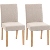 HOMCOM Esszimmerstühle im 2er-Set, moderne Küchenstühle mit gepolstertem Sitz und Rückenlehne, Beine aus Gummibaumholz für Esszimmer, Wohnzimmer, einfache Monta – Ansicht 1