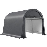 Outsunny Foliengerätehaus 3x3m Gerätehaus mit UV-Schutz, Wasserabweisend, Stahl, PE, Grau, mit zwei Rolltor Aosom – Ansicht 1