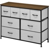 HOMCOM Kommode 8 Schubladen Schrank Schublade Stoff Faltbar - Schwarz Stahlstruktur - 100 x 30 x 78 cm Aosom – Ansicht 1