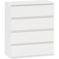 HOMCOM Kommode 4 Schubladen - schlichte, moderne Aufbewahrungskommode mit Soft-Close-Mechanismus, für Schlafzimmer und Wohnzimmer - 80 x 39 x 95 cm, weiß Aosom – Ansicht 1