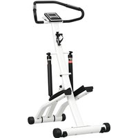 SPORTNOW Stepper mit Handgriff, Fitness Heimtrainer mit LCD-Bildschirm, Heimtrainer mit 12 Widerstandsstufen Schwarz+Silber 80 x 61 x 134 cm Aosom – Ansicht 1