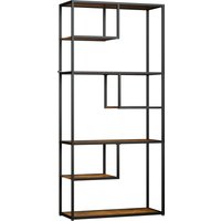 HOMCOM Bücherregal Standregal 7 Ebenen Aufbewahrungsregal Industriedesign Kippschutz für Wohnzimmer Schlafzimmer Rustikal Braun Aosom.de – Ansicht 1