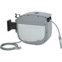 Outsunny Schlauchtrommel mit Gartenschlauch 30 m, 180° schwenkbar Schlauchbox mit automatische Aufrollung Selbstverriegelung, Schlauchaufroller zur Wandmontage, – Ansicht 1