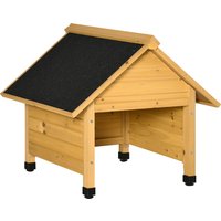 Outsunny Holzgarage für Rasenmäher Roboter Mähroboter Carport 75x76x70 cm Gelb, Sonnen- & Regenschutz für Rasenroboter Aosom.de – Ansicht 1
