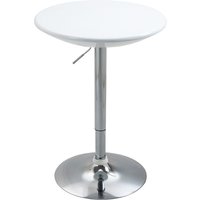 HOMCOM Bartisch moderner Esstisch Schreibtisch höhenverstellbar Metall ABS-Lackierung Weiß Ø61 x 76-97 cm für Küche & Wohnzimmer Aosom.de – Ansicht 1
