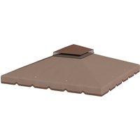 Outsunny Ersatzdach für Pavillon 3x3m Wasserabweisend Pavillondach mit Doppeldach Wasserablauflöchern, Ersatzbezug für Gartenpavillon Ersatzteile aus Polyester,