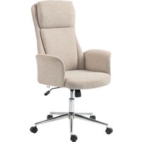 HOMCOM Ergonomischer Bürostuhl mit hoher Rückenlehne und Doppelpolster, gepolsterter Drehstuhl mit Chenille, Wippfunktion, gepolsterte Armlehnen, Rollen, höhenv – Ansicht 1