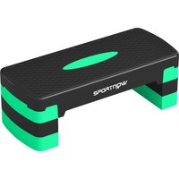 SPORTNOW Verstellbarer Aerobic-Stepper, Step mit Höhe 10/15/20 cm, Fitness-Stepper für Zuhause, Herren und Damen, Cardio- und Krafttraining, Grün Aosom – Ansicht 1
