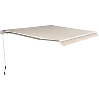 Outsunny Markise Alu-Markise Gelenkarmmarkise Markise 3m breit Balkon Markise Sonnenschutz Balkon Beige Aosom – Ansicht 1