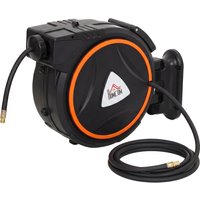 HOMCOM Automatischer Schlauchaufroller Einziehbar 20 m, Schlauchdurchmesser 13 mm, Max. 300 bar, Wandmontage und 180° schwenkbar, Schwarz und Orange Aosom – Ansicht 1