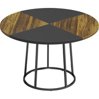 HOMCOM Runder Esstisch für 4-6 Personen, Küchentisch Ø120x75 cm mit zweifarbiger Tischplatte, im Industrial-Stil, für Wohnzimmer/Esszimmer, Rustikales Braun und