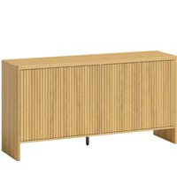 HOMCOM Wohnzimmerbuffet, Aufbewahrungsmöbel mit 4 gerillten Türen und verstellbarem Einlegeboden, Push-to-Open, abgerundete Ecken, moderner Stil, Buffet für Ess – Ansicht 1