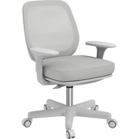 Vinsetto Bürostuhl, Ergonomisch Schreibtischstuhl mit Drehfunktion, Höhenverstellbar Computerstuhl für Home-Office, Polyester, Grau Aosom – Ansicht 1
