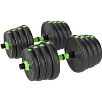 SPORTNOW 3-in-1 Hantelset verstellbar 30 KG Kurzhantel Set Kurzhanteln Langhanteln Hanteln Set Dumbbell mit Verbindungsrohr Kurzhantelset für Krafttraining Zuha – Ansicht 1